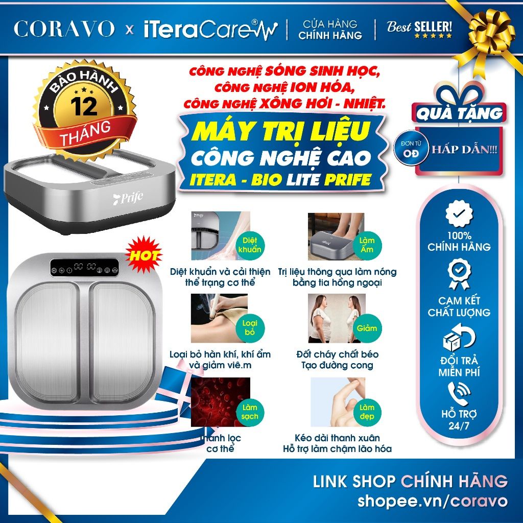 Máy Trị liệu, Chăm Sóc Sức Khỏe 3 IN 1 công nghệ cao ITera – Bio Lite Prife ITeraCare – Coravo
