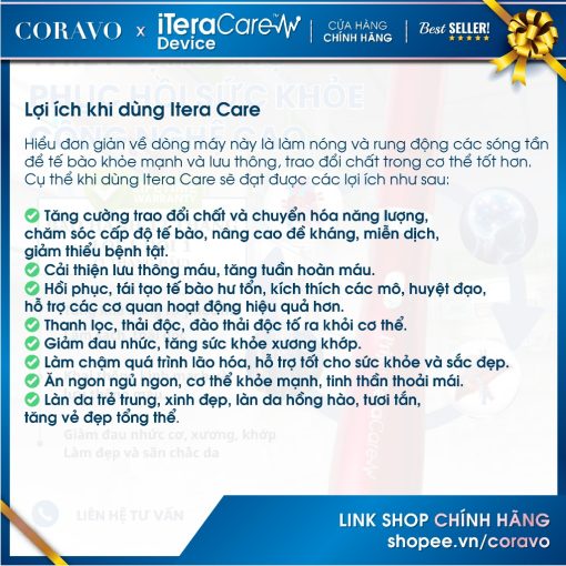 Máy Trị liệu, Chăm Sóc Sức Khỏe 3 IN 1 công nghệ cao ITERACARE CLASSIC PRIFE – Coravo